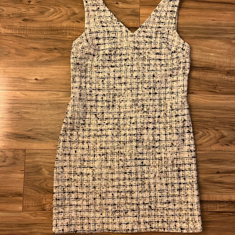 Ann Taylor Pink and Blue Tweed Dress